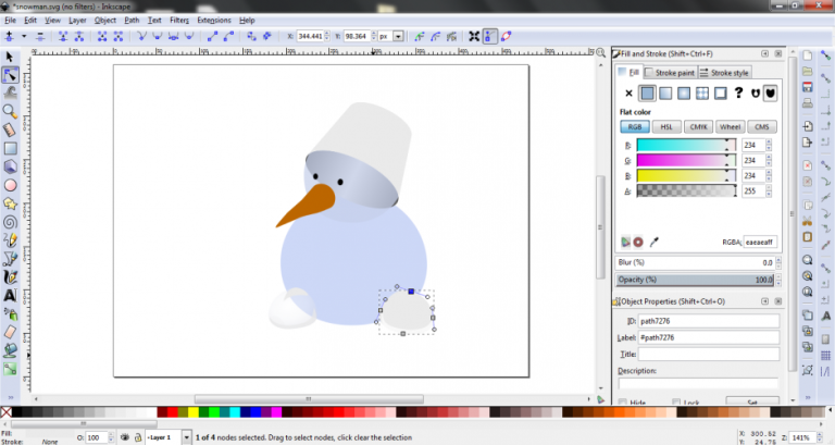 Inkscapeで雪だるまを描く方法